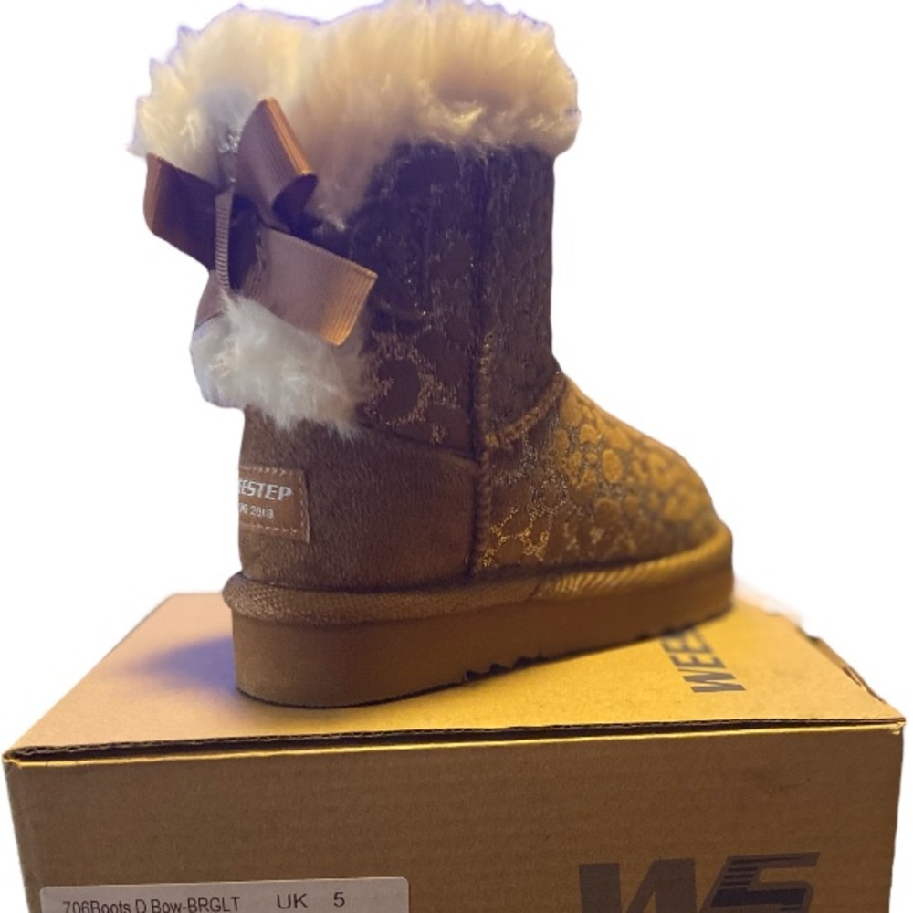 Brown Kids Boots with Bow
